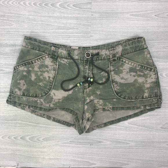 Free People Pants - Free People Bleached Camo Linen Shorts